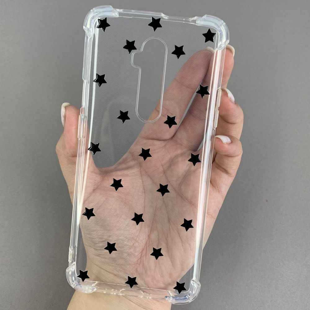 Чохол TPU з бронь кутами для OnePlus 7T Pro + Print a Lot of Зірочки 6,5 * 16 (01) чорні НФ-00070951 фото