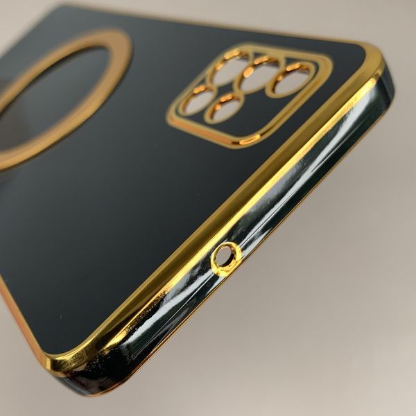 Чохол Glass Case TPU Gold Bezel + MagSafe для Samsung Galaxy A51 чорний НФ-00076435 фото