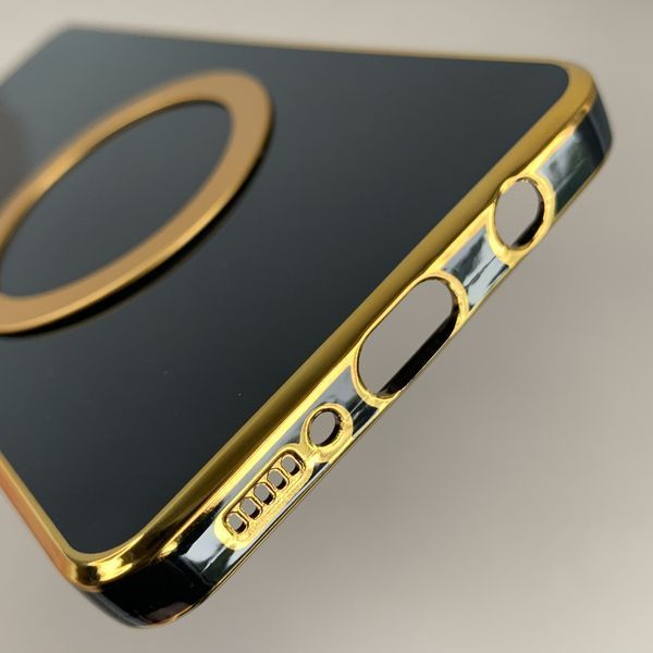 Чохол Glass Case TPU Gold Bezel + MagSafe для Samsung Galaxy A51 чорний НФ-00076435 фото