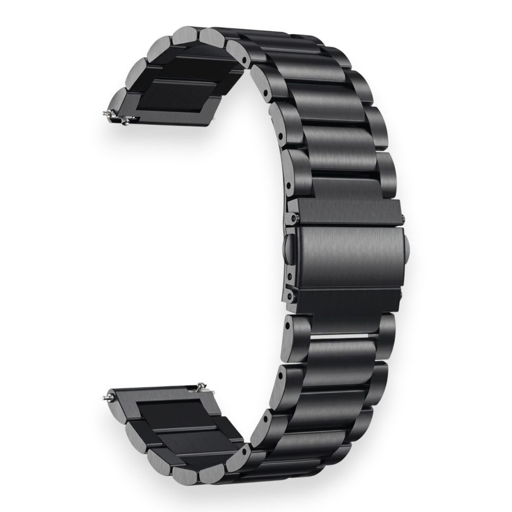 Ремінець металевий Steel блочний 20 мм для Huawei Watch GT2 42 mm чорний НФ-00034886 фото