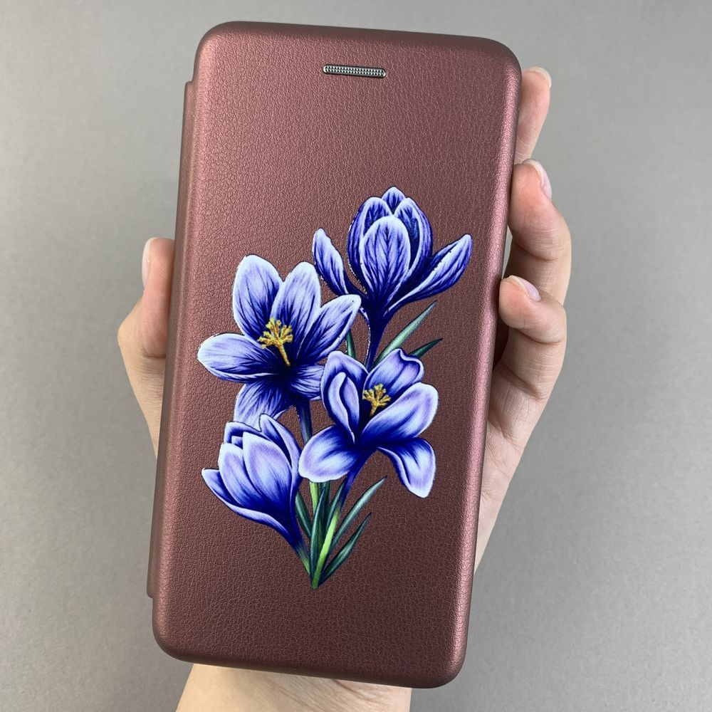 Чехол-книга Standart для Nokia 3.1 Plus бордовая + Print Flower Крокус 6,5 * 9 (01) НФ-00079861 фото