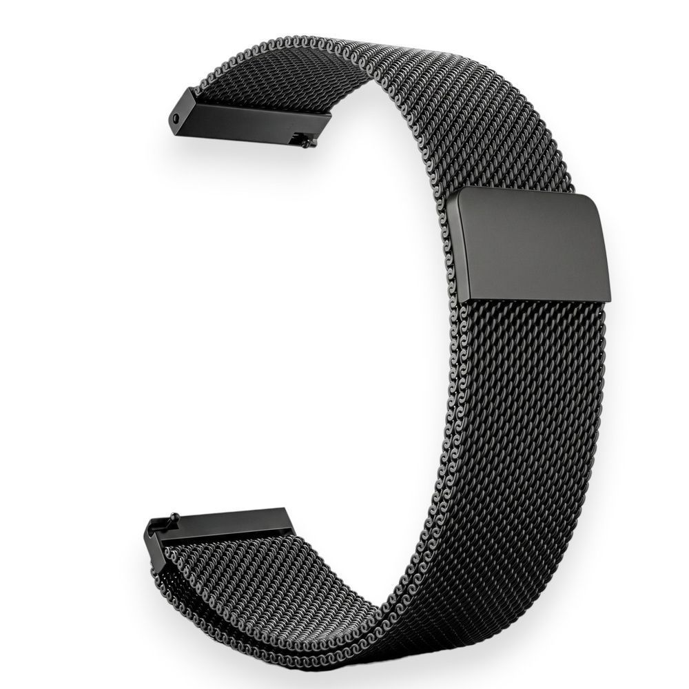 Ремінець металевий Milanese Loop для 20 мм для Xiaomi / Samsung / Huawei чорний НФ-00036966 фото