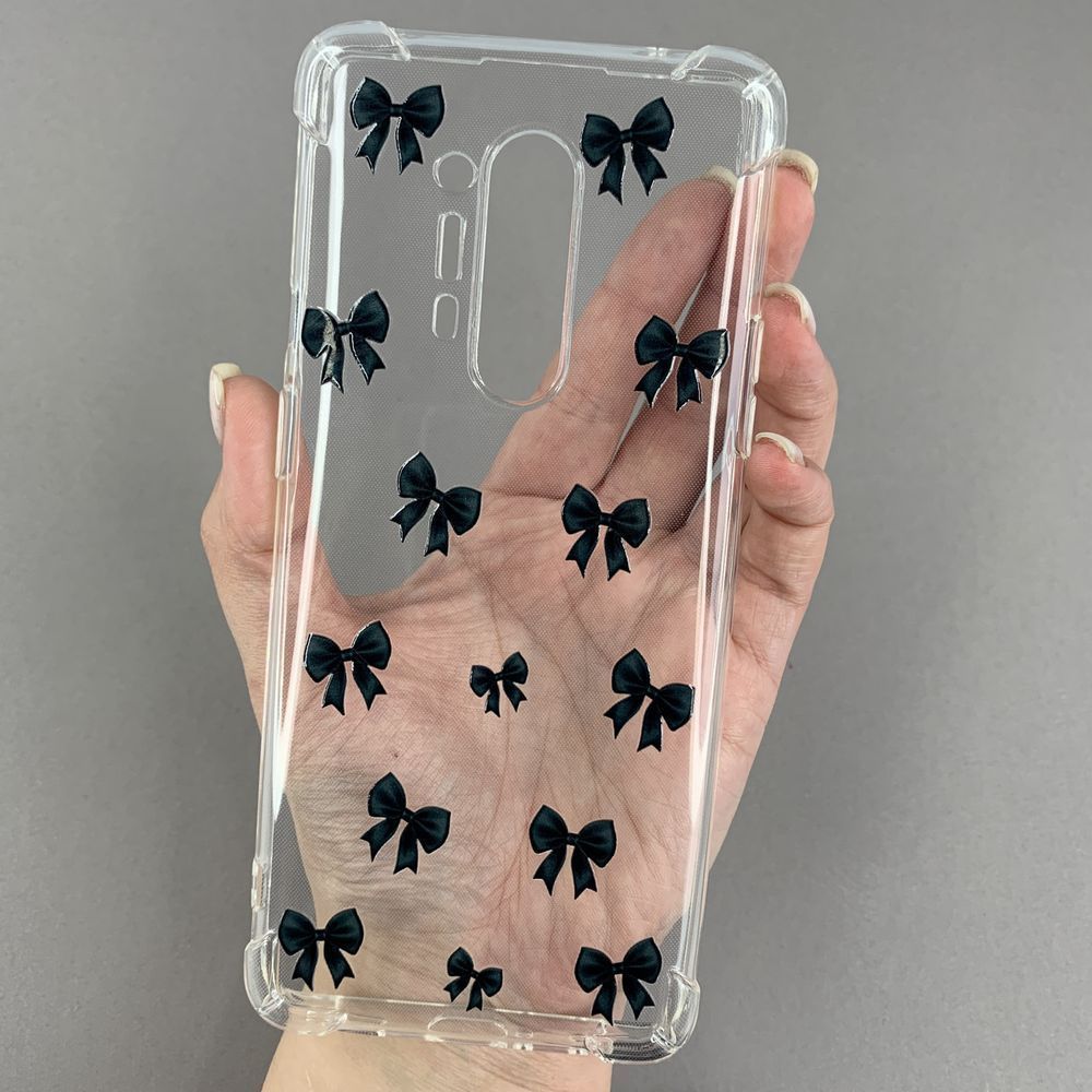 Чохол TPU з бронь кутами для OnePlus 8 Pro + Print a Lot of Бантики 6,5 * 16 (01) чорні НФ-00071195 фото