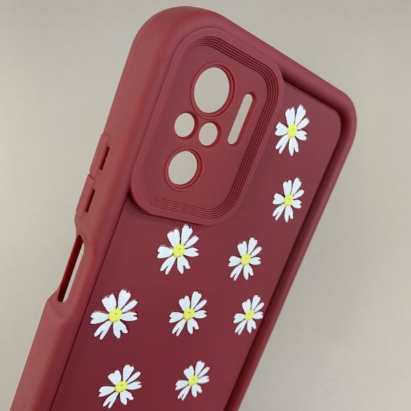 Чохол TPU Lux Hard для Xiaomi Poco M5s бордовий + Print a Lot of Ромашка 6,5 * 16 (01) НФ-00072321 фото