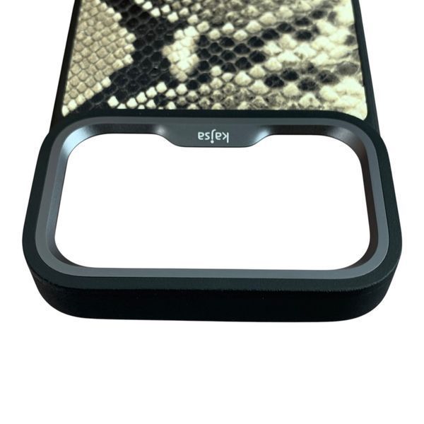 Чохол Kajsa Glamorous Collection Genuine Leather Snake Pattern Case iPhone 18 Pro Max (Black) НФ-00097546 фото