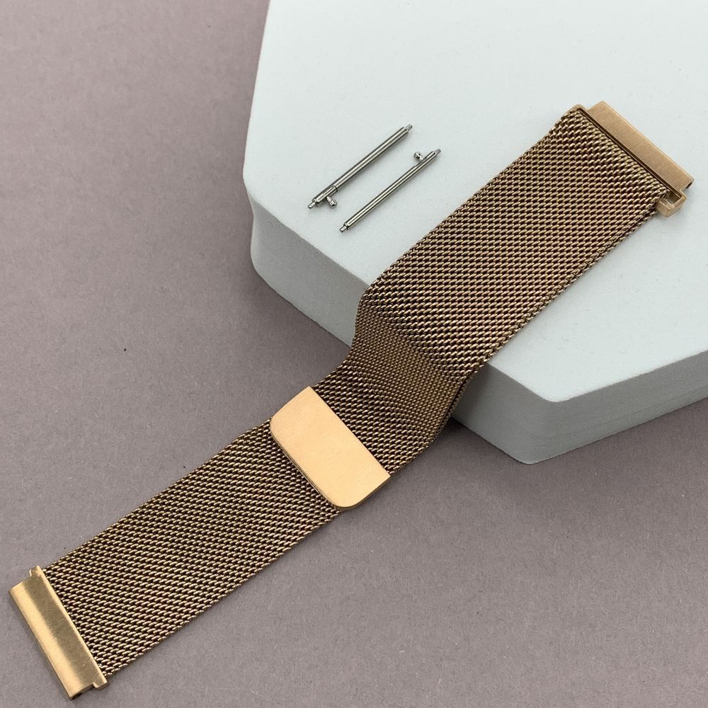 Ремінець металевий Milanese Loop для 22 мм для Mibro X1 рожеве золото НФ-00048919 фото
