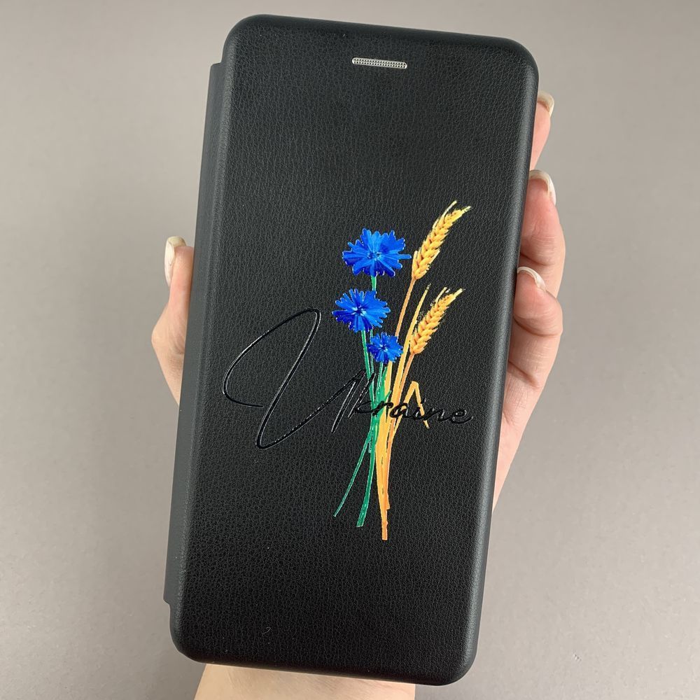 Чохол-книжка Standart для Motorola G85 чорна + Print UA Series Ukraine 6,5 * 9 (01) НФ-00078176 фото